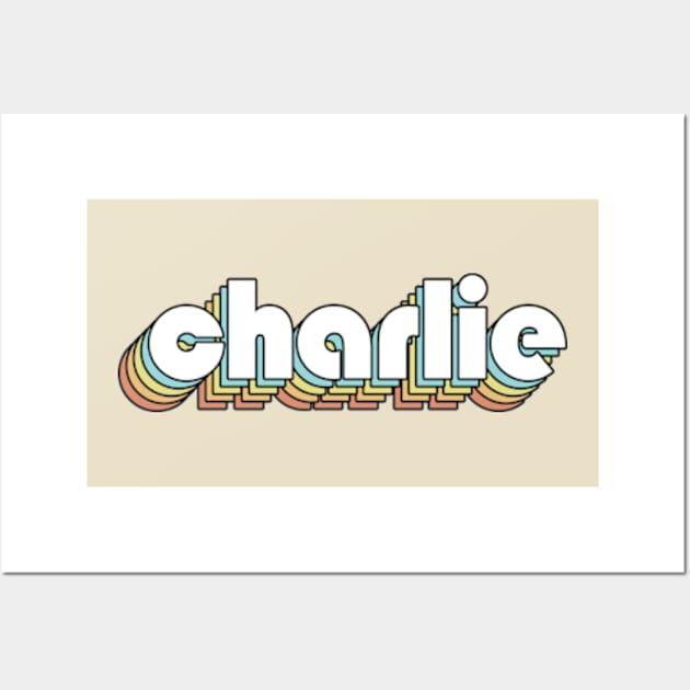 Charlie - Retro Rainbow Typography Faded Style Wall Art by Paxnotods